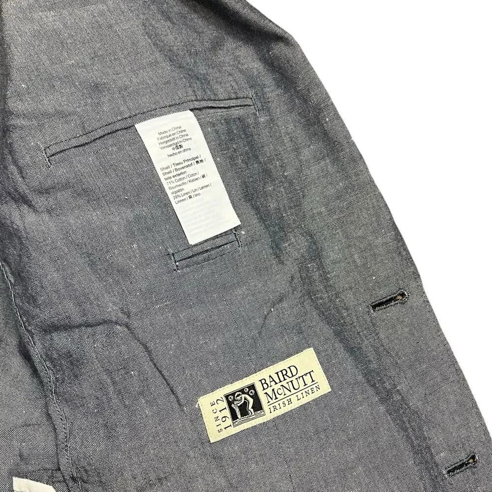 J Crew Blazer Mens 36S Gray Linen Blend Ludlow Unstructured‎ Baird McNutt AU428